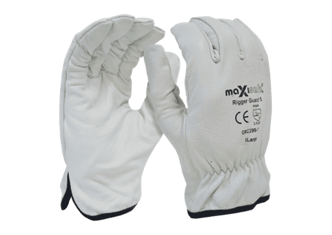 MAXISAFE GLOVES RIGGER GUARD CUT-5 LEATHER SM 